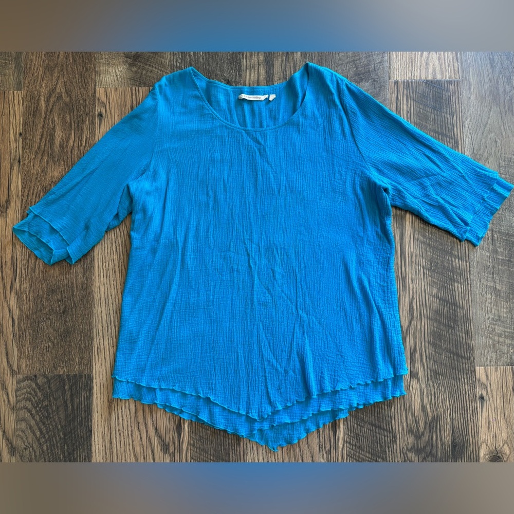 Soft Surroundings Siesta Key Gauze Blouse XL Layered Lagenlook Tunic Coastal